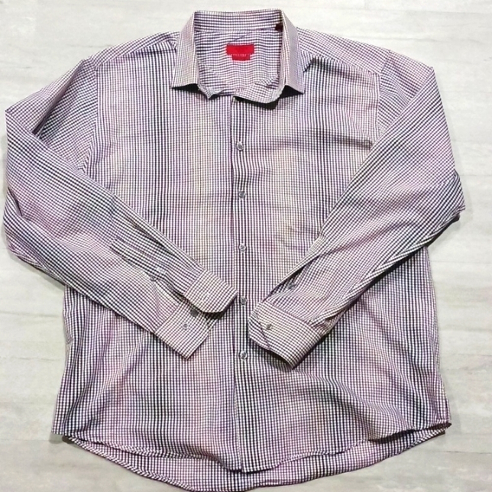 Alanfi Men's Slim-Fit  Easy-Care Business Casual Button Down Shirt. Size Xl.